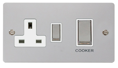 Click Define Polished Chrome 2G 45A DP Cooker Control Unit White Insert