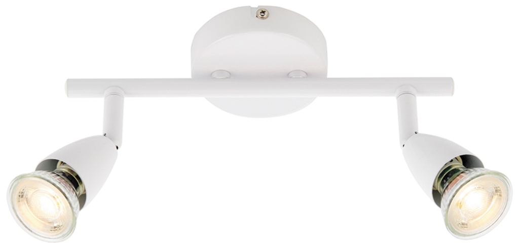 Saxby Lighting Amalfi White Double 2 Light Bar GU10 Spotlight