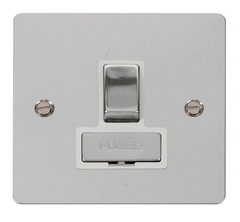 Click Define Polished Chrome 1G 13A Switched Fused Connection Unit White Insert