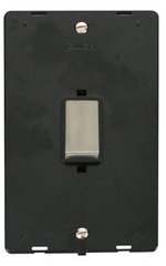 Click Definity Screwless Stainless Steel 2G 45A DP Vertical Switch Black Insert
