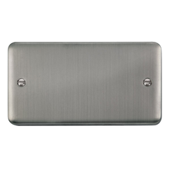 Click Deco Plus Stainless Steel 2G Double Blank Plate