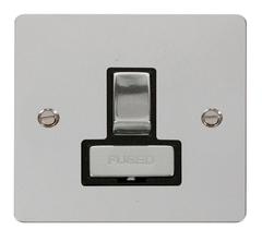 Click Define Polished Chrome 1G 13A Switched Fused Connection Unit Black Insert