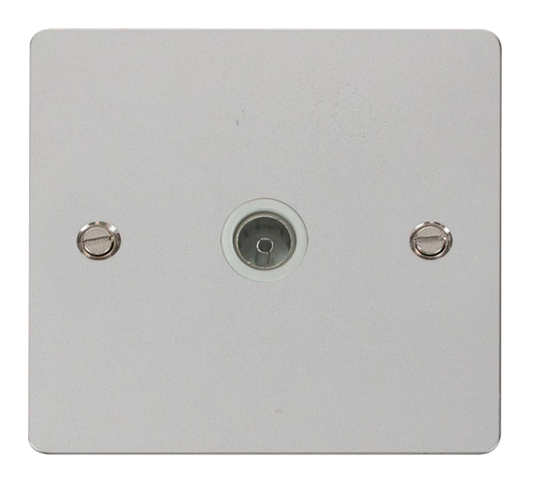 Click Define Polished Chrome 1G TV Coaxial Outlet White Insert