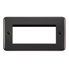 Click Deco Plus Black Nickel 2G 4 Module Euro Media Plate