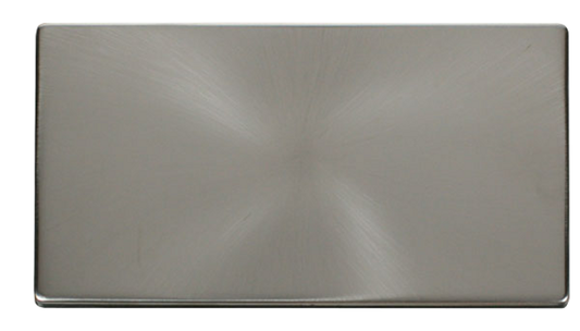 Click Definity Screwless Brushed Stainless 2G Double Blank Plate